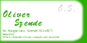 oliver szende business card